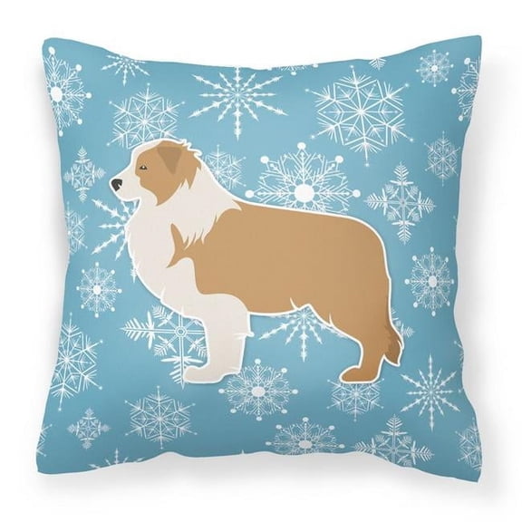 Winter Snowflake Dog Profile Art Fabric Decorative Pillow