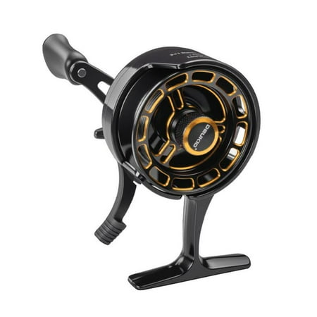 harayaa Ice Fishing Reel Portable Comfortable Handle Ice Reel for River Outdoor Lake Black Gold