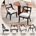 thumbnail image 5 of Guyou Modern Farmhouse Dining Chairs Mid Century Upholstered Dining Chair with Wooden Curved Back Kitchen Chairs for Dining Room Restaurant Cafe, Black-Linen Beige(Set of 2), 5 of 8