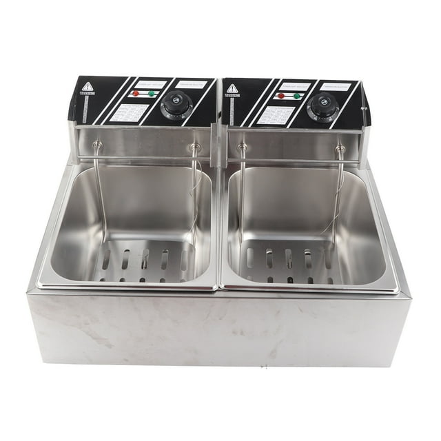 Friteuse à Double Panier, Friteuse Électrique de Comptoir en Acier Inoxydable Friteuse Électrique Friteuse Électrique Valeur Imbattable