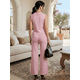 thumbnail image 3 of Conjunto 2 Piezas Casual Chic para Mujer, Top Elegante con Botones y Pantalón Amplio Cómodo, 3 of 5