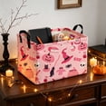 thumbnail image 5 of Lilixerw Halloween Storage Basket Decoration, Rectangular Foldable Organizer with Witch and Skull Print, for Household Space and Seasonal Scene Arrangement, 14.1x10.2x8.2 inch, 5 of 6