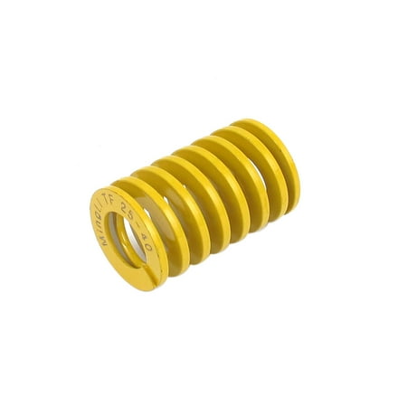 - 25mm OD 40mm Long Lightest Load Spiral Stamping Compression Die Spring Yellow