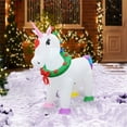 thumbnail image 2 of Jeco 4' Giant Weather Resistant Polyester Inflatable LED Christmas Unicorn, 2 of 9
