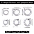 thumbnail image 2 of 1 Box 15Pcs Spring Ring Clasp 316 Surgical Stainless Steel 3 Sizes Round Trigger Lobster Clasp for DIY Bracelet Necklace Connectors DIY Jewelry Making, 2 of 7