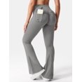 thumbnail image 2 of Leggins YEOREO Brittany Flare con bolsillos para mujer, gris claro, talla M, 2 of 5