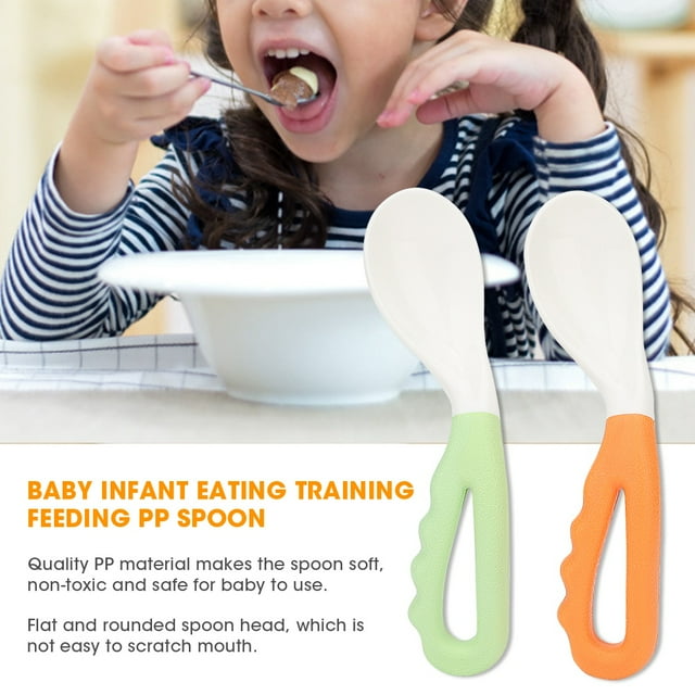 Cuchara Segura Para Bebé, Mango Ergonómico, Cuchara De Entrenamiento Para Bebé No Tóxica Fácil De Sostener, Material PP De Para Bebé