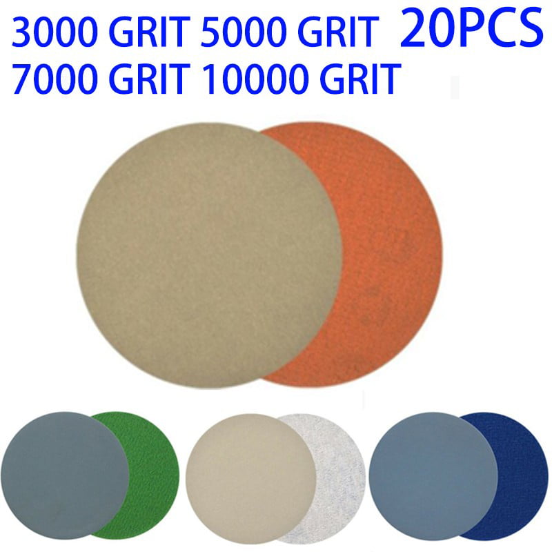6" Wet Dry Sandpaper 3000-10000 Grit Hook Loop Sanding Sheet Discs Polishing Car 