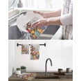 thumbnail image 5 of Easter Bunny Kitchen Dish Towels for Drying Dishes Set of 3, Colorful Eggs Spring Tulips Flower Grey Wooden Waffle Weave Microfiber Hand Tea Bathroom Towels Quick Dry & Absorbent Towel 15.7x23.6, 5 of 7