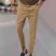 thumbnail image 2 of Pantalones de vestir rectos con cintura elástica y color liso para hombre: corte holgado, cordón, lavables a máquina, cómodos pantalones de estilo europeo., 2 of 5