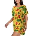 thumbnail image 2 of Naloa Colorful Vegetables Women's Short-Sleeved Pajama Set, Loungewear, Summer pajamas, Breathable Cozy - XX-Large, 2 of 9