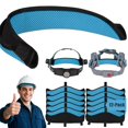 thumbnail image 1 of Bandas absorbentes de sudor para casco de seguridad Ibicboc, paquete de 12, algodón suave azul, 1 of 8