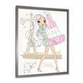thumbnail image 2 of Designart 'Young Woman With Shopping Boxes In Paris' Shabby Chic Framed Art Print, 2 of 4