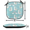 thumbnail image 4 of Llama Chair Seating Cushion Set of 4, Repetitive Pattern of Animals with Wings and Heart Eyeglasses Rainbow Dreamy, Seat Pads with Anti-slip Backing, 16"x16", Seafoam Multicolor, by Ambesonne, 4 of 7