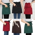 thumbnail image 4 of Chef Work Bib Apron with Pockets Oil Stain Resistant Waterproof Half Work Apron for Home Kitchen Bar Baking Server Aprons, 4 of 7