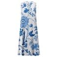 thumbnail image 4 of Icvfdpl Womens Casual Dresses Leisure Loose V Neck Sleeveless Button Flower Printed Pocket Sundress Boho Swing Woman Clothing, 4 of 5