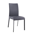 thumbnail image 4 of Milan Amanda 5-piece Steel and Faux Leather Extendable Dining Set in Clear/Black, 4 of 17