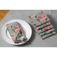 thumbnail image 6 of S4Sassy Green Stripe & Ranunculus Floral Holiday Parties Cloth Table Linen Re-Usable Dinner Napkins Set 18 x 18"(Pack of 6), 6 of 7