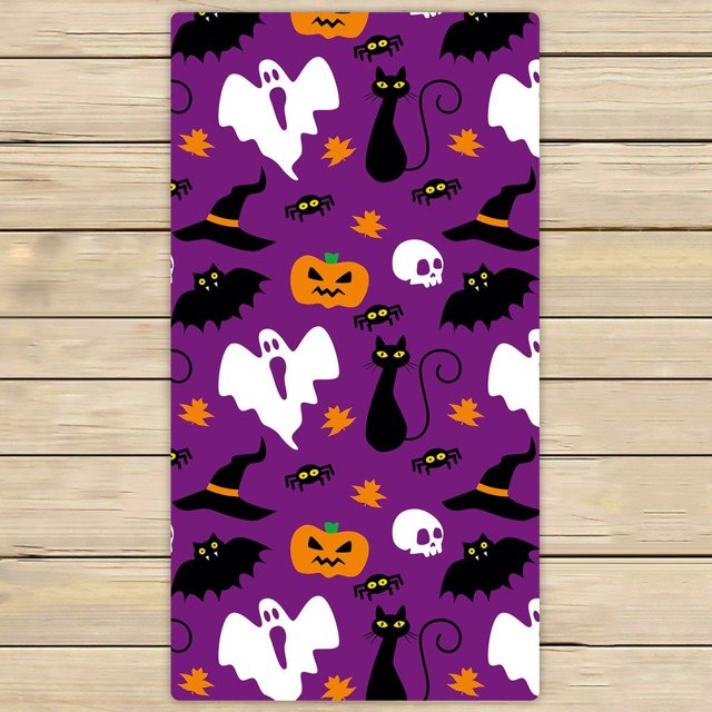 ABPHQTO Divertido Hallowen Time Ghost Pumpkin Toalla de playa de Halloween Toalla de ducha Envoltura para uso doméstico y de viaje Tamaño 75x140 cm ABPHQTO Towel-SL-77-30x56