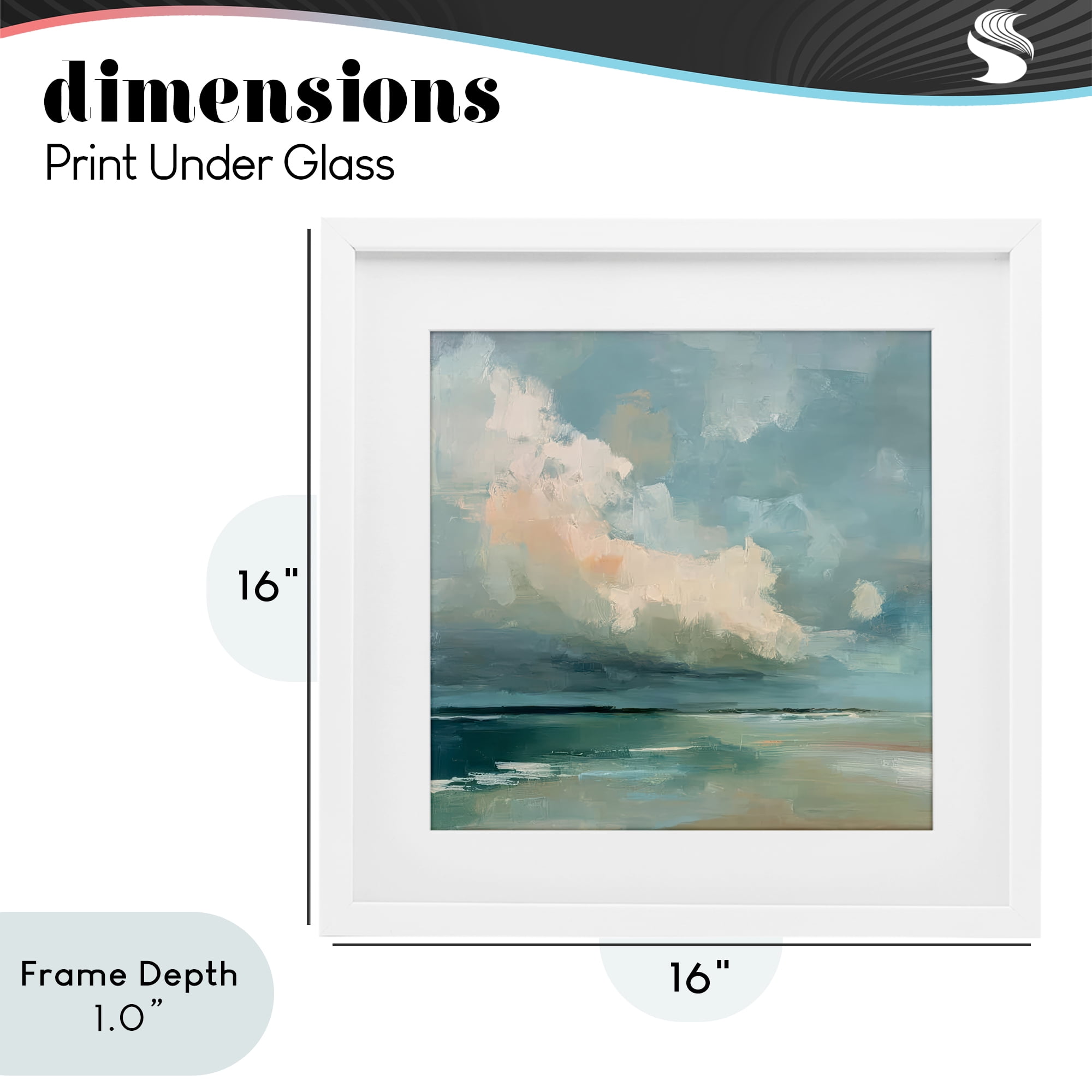 Stupell Industries Stormy Beach with Overhead Clouds White Framed Print Under Glass, design by Kim Curinga