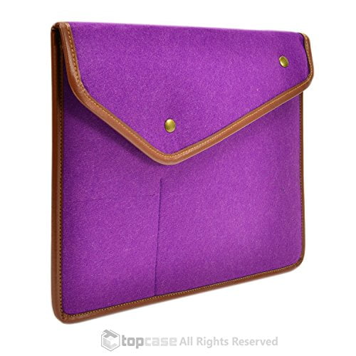 Purple Felt Sleeve Bag with Button for 13" Macbook Pro/Air/Ultrabooks/Chromebook 