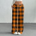 thumbnail image 2 of Hearthz Women Fleece Pajama Bottoms Plaid Soft Fuzzy Elastic Waist Wide Leg Lounge Pants with Pockets Fall Winter Warm Pajama Bottoms, 2 of 6