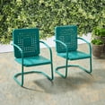 thumbnail image 3 of Outdoor Metal Armchair Set - 2 Piece Patio Lounge Chairs - Weather Resistant Retro Style Seating, 3 of 10