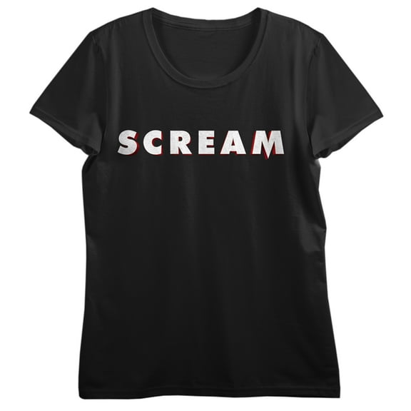 Scream Title Logo Women's Black Short Sleeve Crew Neck Tee-L