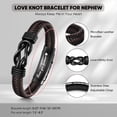 thumbnail image 5 of Gifts for Men Infinity Knot Braided Leather Bracelet for Nephew, Forever Blessing to My Nephew Bracelets, Birthday Christmas Holiday Jewelry Gift for Him, 5 of 5