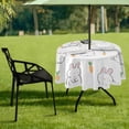 thumbnail image 7 of Coolnut 60" Easter Bunny Eggs Outdoor Round Tablecloth, Waterproof Stain-Resistant Non-Slip Circular Tablecloth with Umbrella Hole and Zipper for Tabletop Backyard Party BBQ Decor, 7 of 7