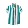 thumbnail image 4 of Camisas a rayas INSPIRE CHIC para hombres, ajuste regular, de verano, con mangas cortas y botón en la parte delantera, 4 of 4