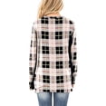 thumbnail image 3 of Minnieouse Camiseta de mujer Camiseta suelta de manga larga Blusa larga Top de cuello en V de otoño Prendas para la parte del cuerpo Tela escocesa de albaricoque L Minnieouse AP003132-18, 3 of 6