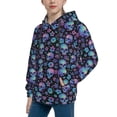 thumbnail image 2 of KLL Unisex Kids Boys Girls Hooded Pocket Pullover Hoodies-Skull Flower Blue, 2 of 5