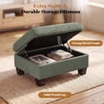 thumbnail image 2 of Poshby Storage Ottoman Coffee Table with Chenille Material, Solid Wood Leg for Living Room, Dark Gray, 2 of 5