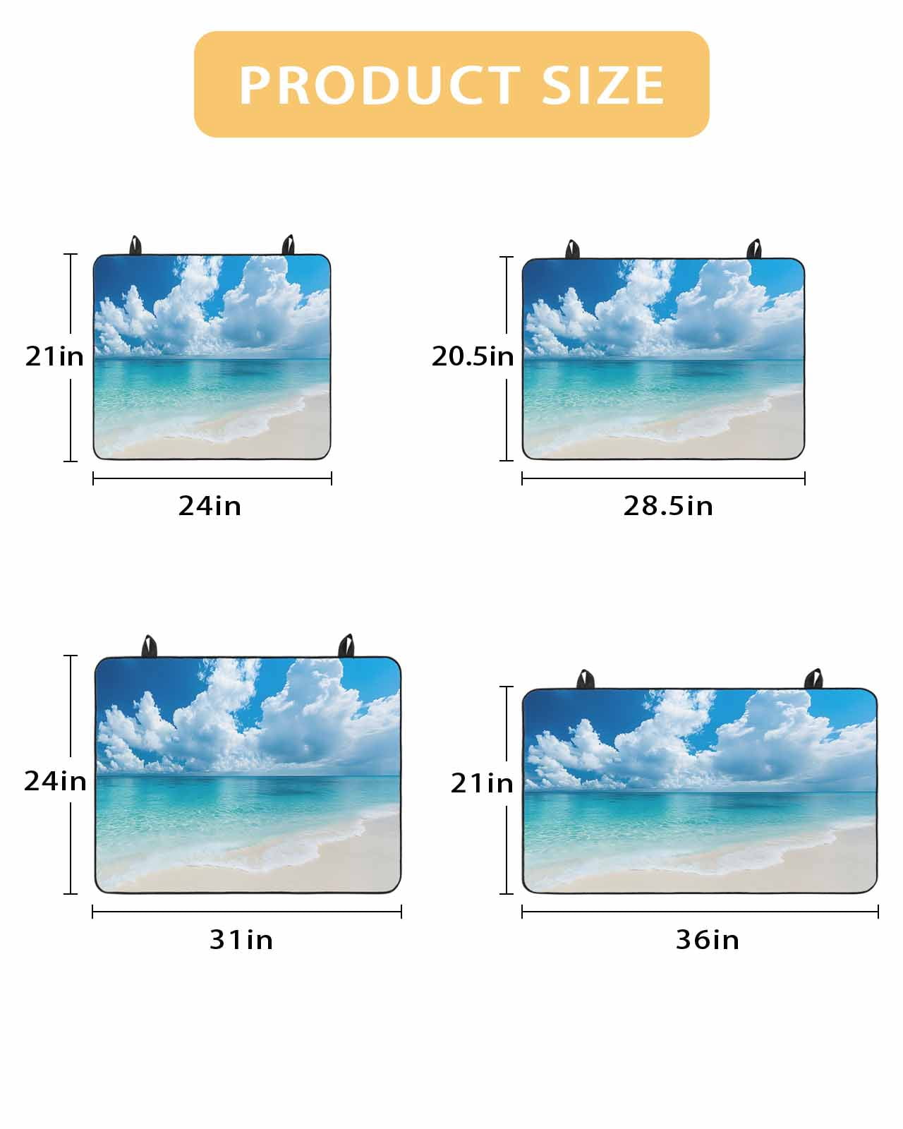nqOlkjepod Large Induction Cooktop Protector Mat 24"x21", Blue Ocean Stove Top Covers for Electric Stove, Beach Coastal Nature Sky Decorative Stove Burner Cover Mats, Glass Top Stove Cover