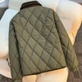 thumbnail image 3 of Hvyesh Womens Quilted Puffer Jacket Warm Zip Up Puffer Coat Lapel Long-Sleeve Padded Jackets Outdoor Work Winter Coat with Pockets Army Green L, 3 of 5