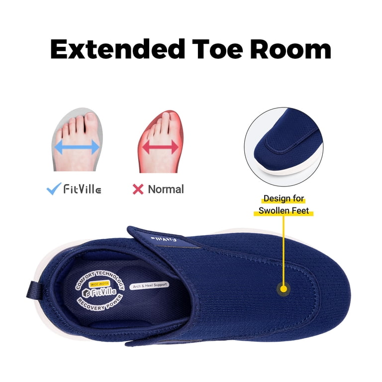 FitVille Diabetic Shoes for Men Extra Wide Walking Shoes for  display picture 3