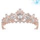 thumbnail image 4 of EeaseMX Corona de novia barroca, tocado de boda retro, accesorio para el cabello de fiesta para mujer (oro rosa y plata), 4 of 7