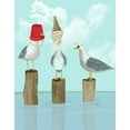 thumbnail image 2 of Fab Funky 26x32 Gold Ornate Wood Framed with Double Matting Museum Art Print Titled - Silly Seagulls, 2 of 4