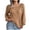 Khaki, variant on Fesfesfes Women Sweaters Casual Solid Long Sleeve Loose Round Neck Sweater Pullver Button Blouse Fall Tops Plus Size $10