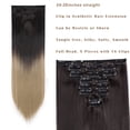 thumbnail image 4 of MY-LADY 8PCS Synthetic Clip in Hair Extensions Double Weft Full Head HairPiece Straight Natural Black Brown Blonde, 4 of 8