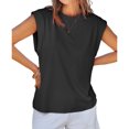 thumbnail image 3 of Summer Solid Color Women Cap Sleeve Casual Tank Tops Shirt, 3 of 6