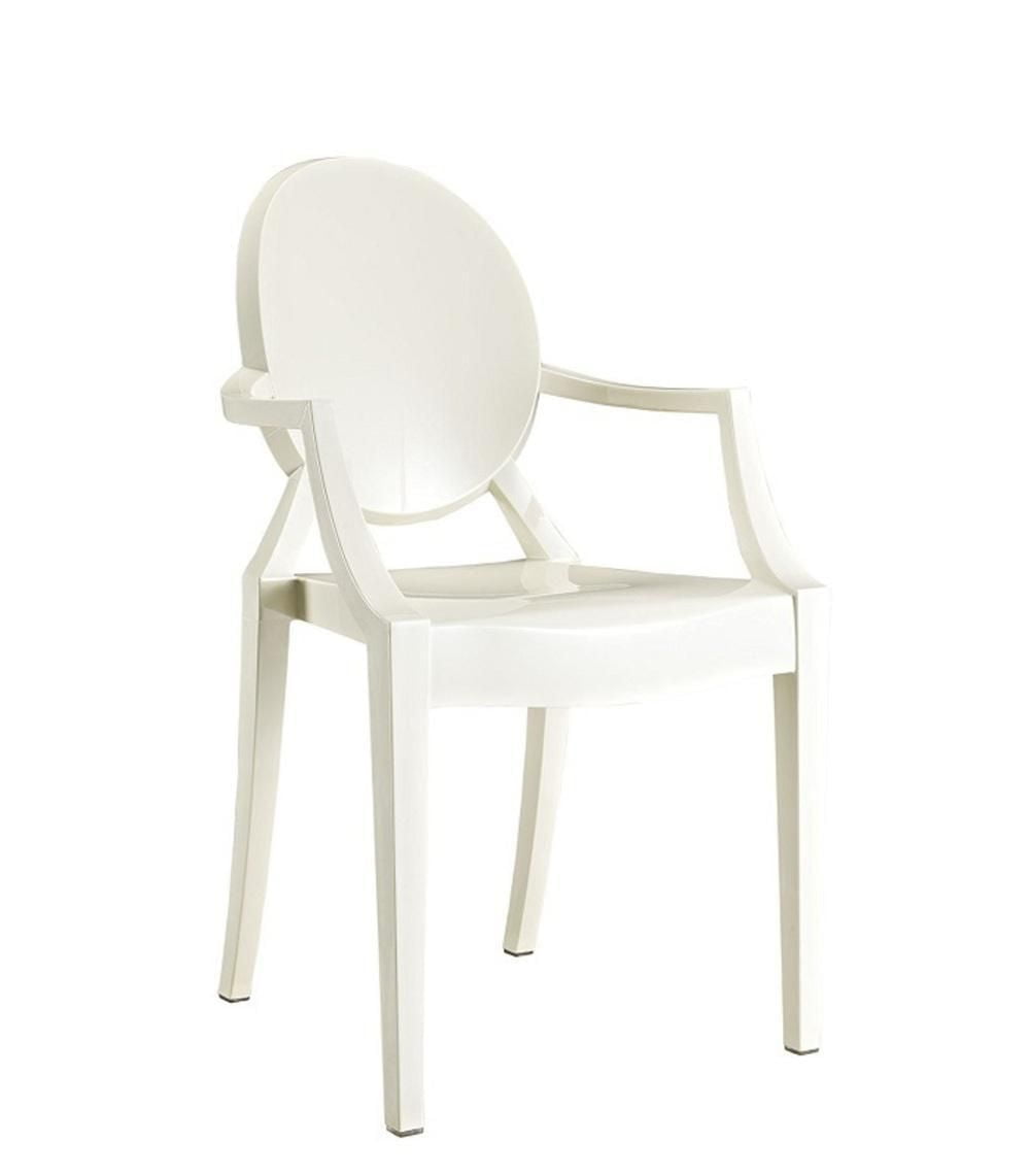 Heavenly Collection White Plastic Arm Chair