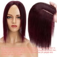 thumbnail image 3 of Clip In Hair Extensions 100% Remy Real Human Hair Piece Top Piece Toupee Woman's Topper For Thin Hair Hairpiece For Hair Loss Cover Russian Hair 6-18 inch Red, 3 of 12