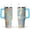 Sky-blue-7, variant on 40oz Cute Colorful Starfish Stainless Steel Flip Straw Tumbler Spill Proof Travel Cup Double Wall Vacuum Insulated Coffee Mug with Top Handle