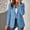 #H-Blue, variant on Summer Blazer Jackets for Women Lightweight Fully Lined Classic Work Office Button Suit with Pockets,Black,Size L