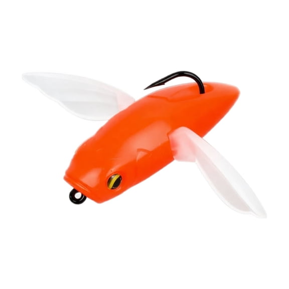 Fishing Lure, Topwater Flying Fish Floating Soft Plastic Realistic Action Bionic Surface Water Bait Artificial Tackle of Black Bass Snakehead Freshwater 6.5 g 1 Pc Red