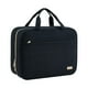thumbnail image 3 of Bolso de maquillaje portátil a prueba de agua con gancho | Bolsa organizadora de cosméticos de viaje | Bolsa de almacenamiento de algodón multifuncional | Negro Rosa | Compartimentos espaciosos, 3 of 7