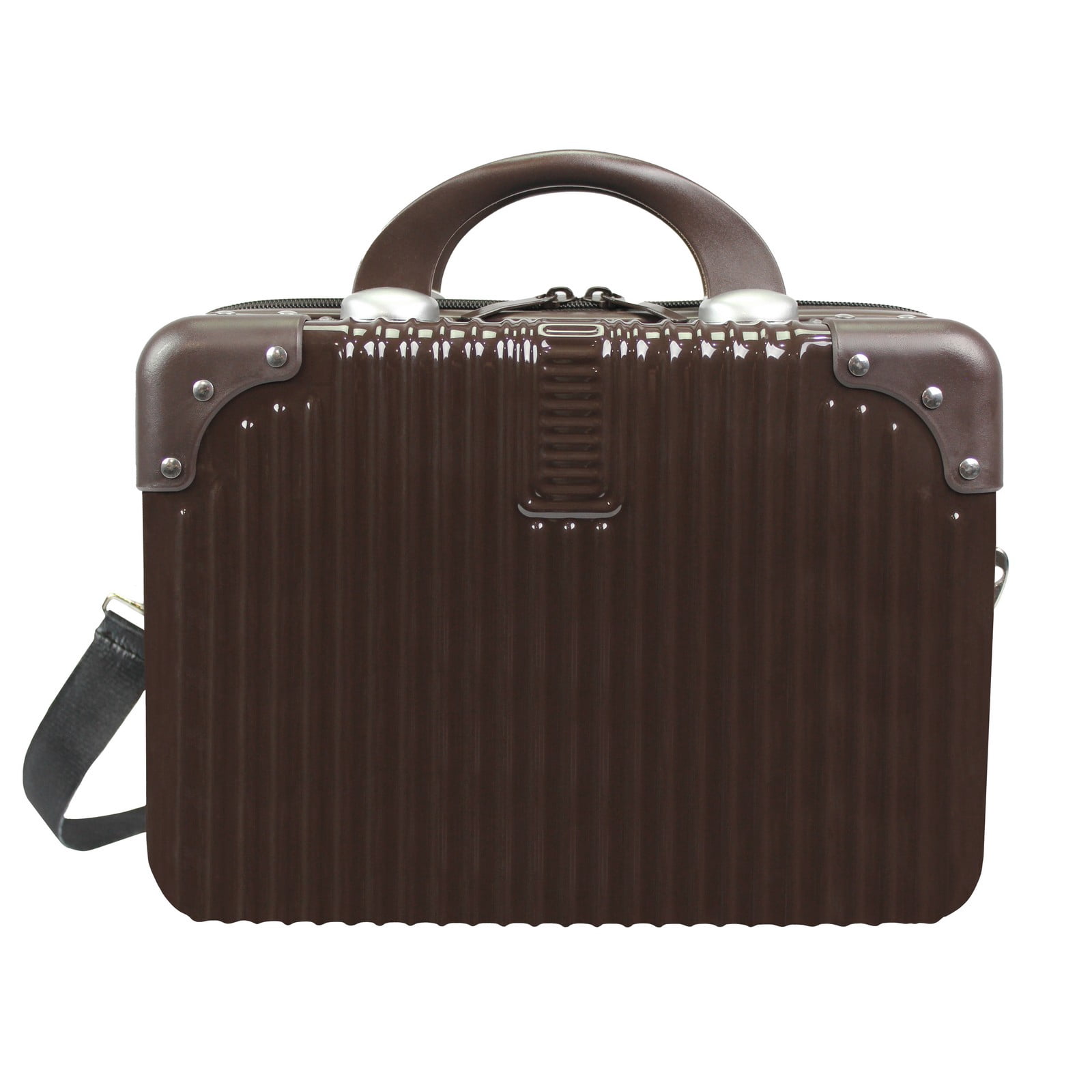 World Traveler Highways 2-Piece Hardside Carry-on Spinner Luggage Set - Brown