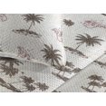 thumbnail image 3 of Ambesonne Island Life Quilted Bedspread Set 3 Pcs, Tropical Isle and Palm, Queen, Eggshell Taupe Raspberry, 3 of 4